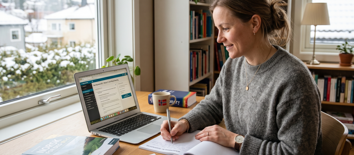 Meld deg på kurs i norskprøve B1. Bilde er KI generert
